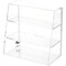 Plymor Clear Acrylic Locking Display Case with Slanted Front and Sliding Back, 2 Flat Shelves